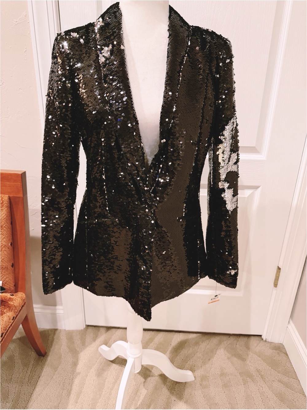 NWT INC International Concepts Black Sequin Blazer Jacket